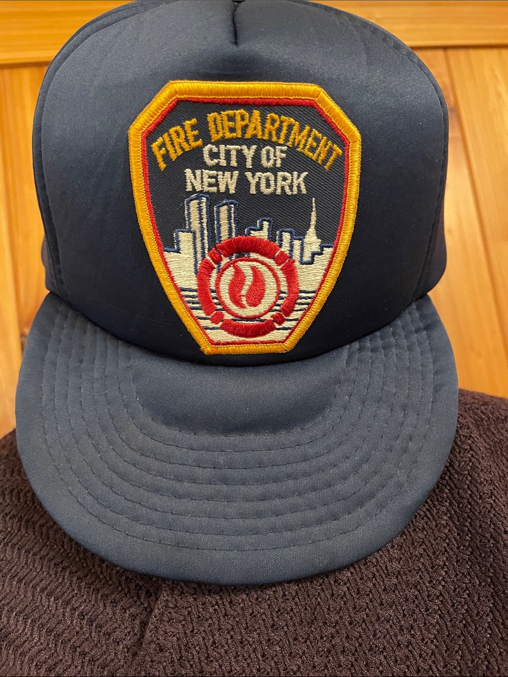 Vintage 90’s foam front New York City Fire Department Patch puffy Trucker Hat